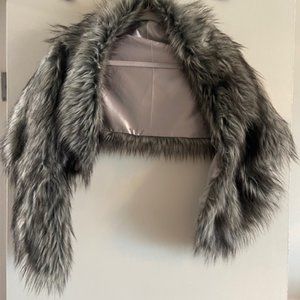 Gray Faux Fur Wrap